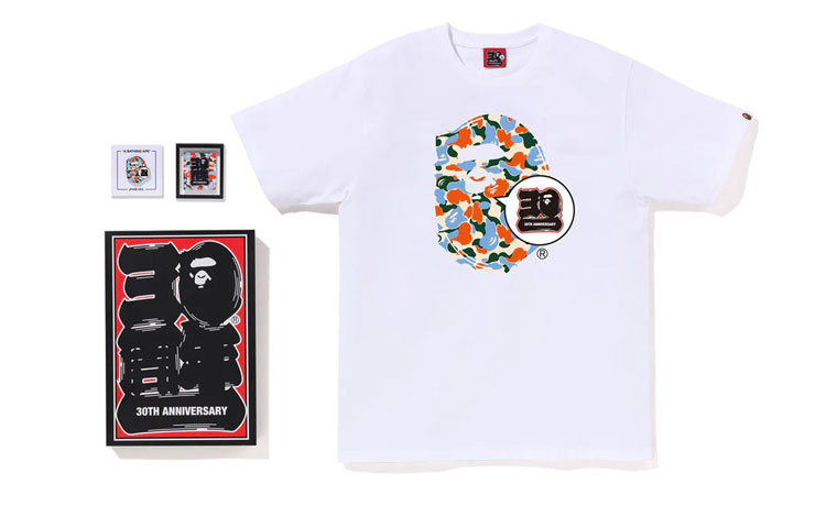 A BATHING APE Store Indonesia Bape 30th Anniversary Ape Head Tee Set